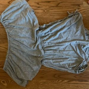 Grey off-the-shoulder romper